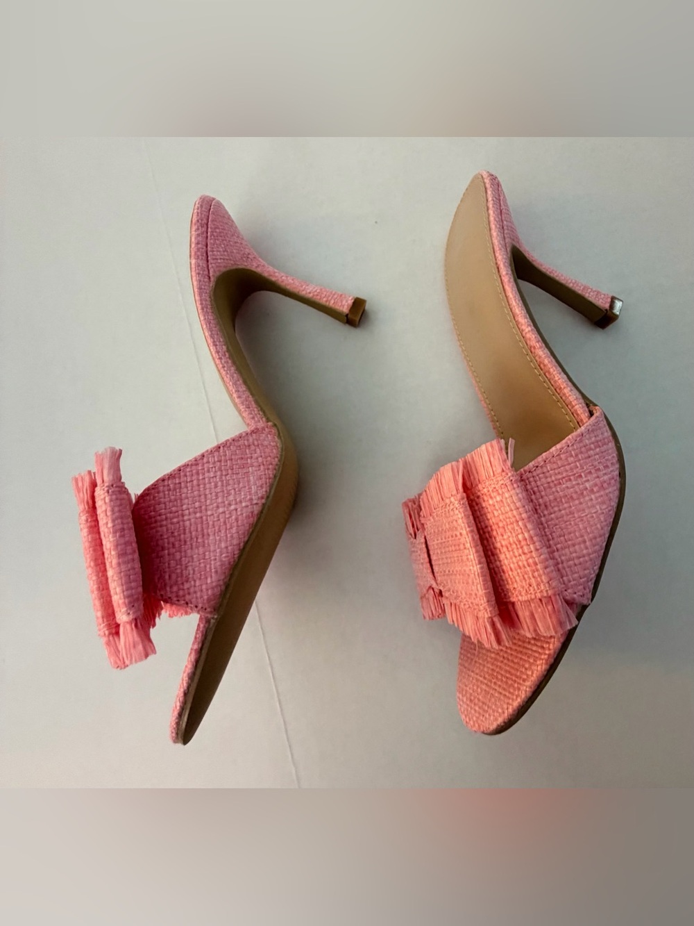 SHEIN Pink Frayed Bow Slide Mules - Picture 5 of 7